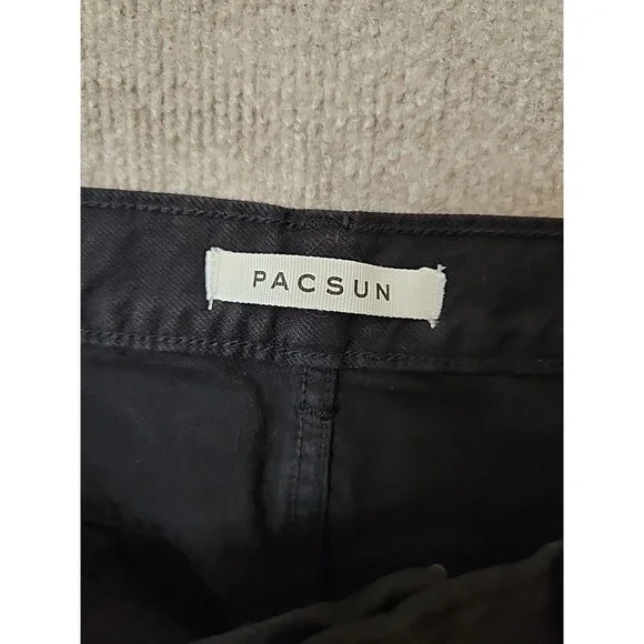 PacSun Straight Leg Jeans Mens 30x30 Black Button Fly Cotton Non Stretch NEW - Picture 7 of 10